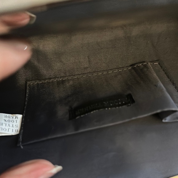 Vintage 1950s Silver Lame Clutch Purse with chain Handle - Picture 9 of 9